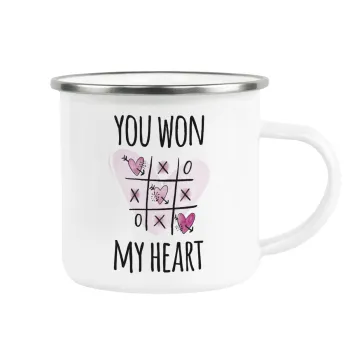 You won my heart, Κούπα Μεταλλική εμαγιέ λευκη 360ml
