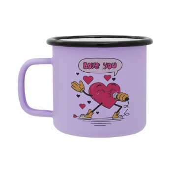 LOVE YOU SINGER!!!, Κούπα Μεταλλική εμαγιέ ΜΑΤ Light Pastel Purple 360ml