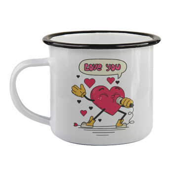 LOVE YOU SINGER!!!, Κούπα εμαγιέ με μαύρο χείλος 360ml