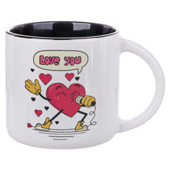 LOVE YOU SINGER!!!, Κούπα κεραμική 400ml Λευκή/Μαύρη