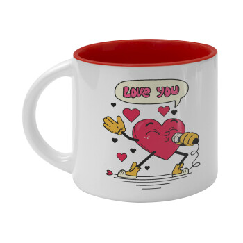 LOVE YOU SINGER!!!, Κούπα κεραμική 400ml Λευκή/Κόκκινη