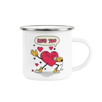 LOVE YOU SINGER!!!, Metallic enamel cup white 360ml