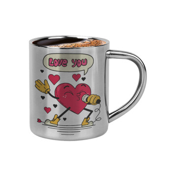 LOVE YOU SINGER!!!, Double-wall metal cup for espresso (220ml)