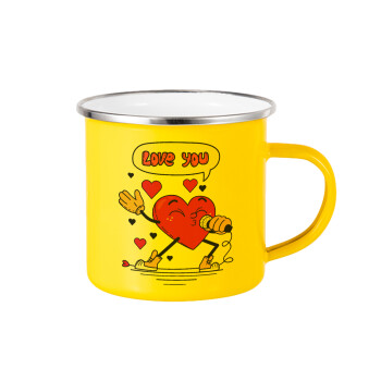 LOVE YOU SINGER!!!, Yellow Enamel Metallic Cup 360ml
