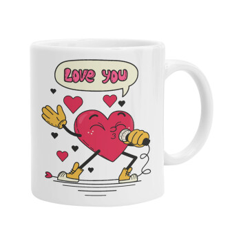 LOVE YOU SINGER!!!, Ceramic coffee mug, 330ml (1pcs)