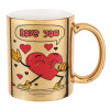 Mug ceramic, gold mirror, 330ml