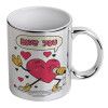 Mug ceramic, silver mirror, 330ml