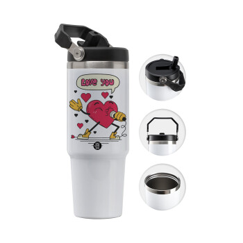 LOVE YOU SINGER!!!, 30oz stainless Steel Tumbler with Handle