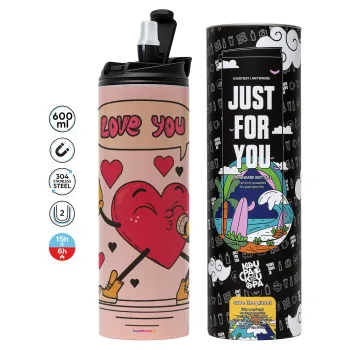 LOVE YOU SINGER!!!, Tumbler stainless steel PINK 600ml