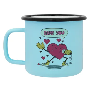 LOVE YOU SINGER!!!, Κούπα Μεταλλική εμαγιέ ΜΑΤ σιέλ 360ml