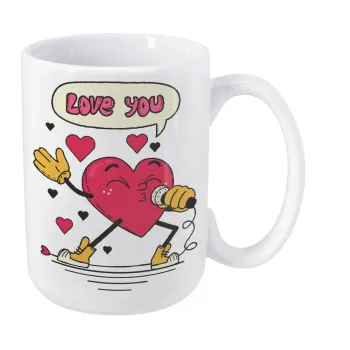 LOVE YOU SINGER!!!, Κούπα Mega, κεραμική, 450ml