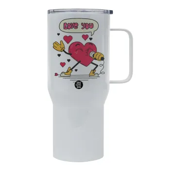 LOVE YOU SINGER!!!, Tumbler με καπάκι, διπλού τοιχώματος (θερμό) 750L