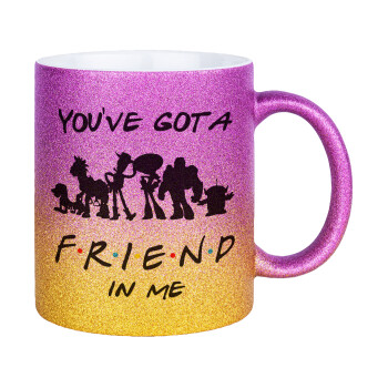 You've Got a Friend in Me, Κούπα Χρυσή/Ροζ Glitter, κεραμική, 330ml