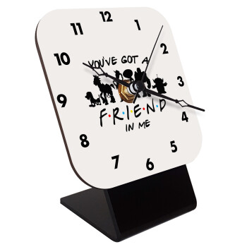 You've Got a Friend in Me, Quartz Wooden table clock with hands (10cm)