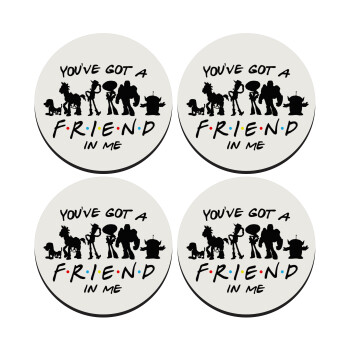 You've Got a Friend in Me, SET of 4 round wooden coasters (9cm)