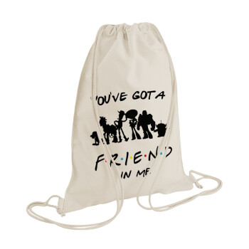 You've Got a Friend in Me, Τσάντα πλάτης πουγκί GYMBAG natural (28x40cm)