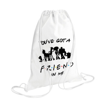 You've Got a Friend in Me, Τσάντα πλάτης πουγκί GYMBAG λευκή (28x40cm)