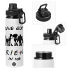 Metal water bottle with safety cap, aluminum 850ml