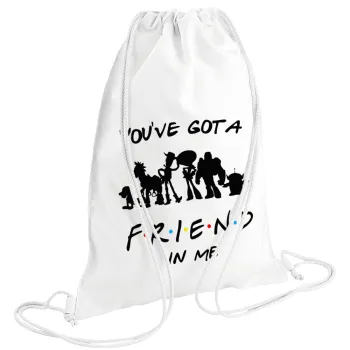 You've Got a Friend in Me, Backpack pouch GYMBAG white (28x40cm)