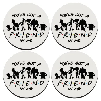 You've Got a Friend in Me, SET of 4 round wooden coasters (9cm)