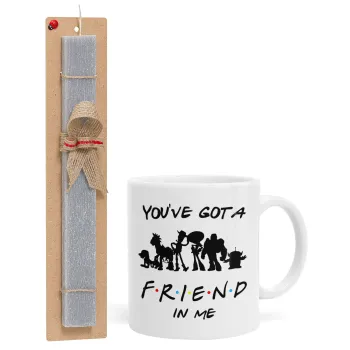 You've Got a Friend in Me, Πασχαλινή Λαμπάδα με Κούπα κεραμική (330ml) & κερί αρωματικό πλακέ (30cm) (ΓΚΡΙ)