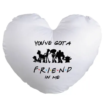 You've Got a Friend in Me, Μαξιλάρι καναπέ καρδιά 40x40cm περιέχεται το  γέμισμα