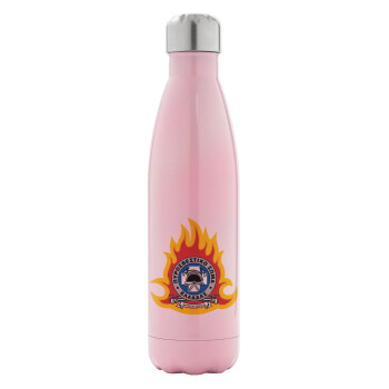 Πυροσβεστικό σώμα Ελλάδος σκούρο, Metal mug thermos Pink Iridiscent (Stainless steel), double wall, 500ml