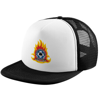 Πυροσβεστικό σώμα Ελλάδος σκούρο, Καπέλο Soft Trucker με Δίχτυ Black/White 