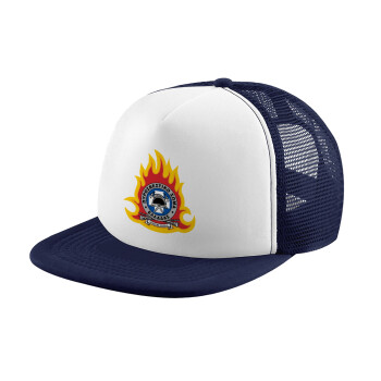 Πυροσβεστικό σώμα Ελλάδος σκούρο, Καπέλο Soft Trucker με Δίχτυ Dark Blue/White 