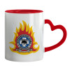 Mug heart red handle, ceramic, 330ml