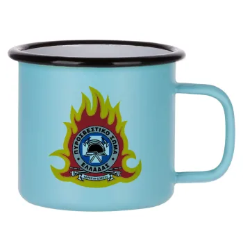 Πυροσβεστικό σώμα Ελλάδος σκούρο, Κούπα Μεταλλική εμαγιέ ΜΑΤ σιέλ 360ml