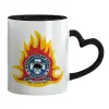 Mug heart black handle, ceramic, 330ml