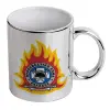 Mug ceramic, silver mirror, 330ml