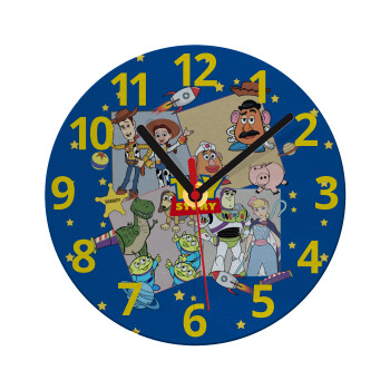 toystory characters, Ρολόι τοίχου γυάλινο (20cm)