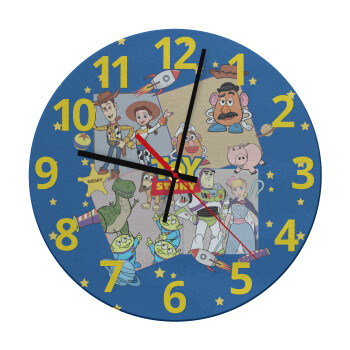 toystory characters, Ρολόι τοίχου γυάλινο (30cm)