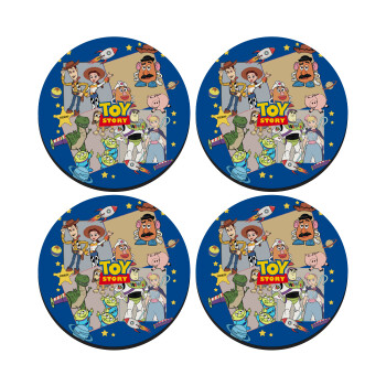 toystory characters, SET of 4 round wooden coasters (9cm)