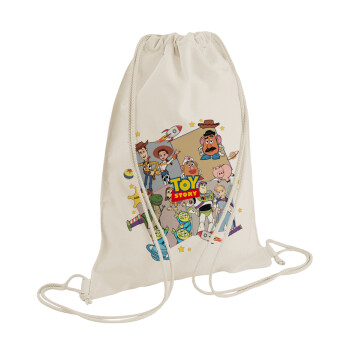 toystory characters, Τσάντα πλάτης πουγκί GYMBAG natural (28x40cm)