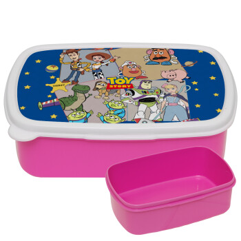 toystory characters, ΡΟΖ παιδικό δοχείο φαγητού (lunchbox) πλαστικό (BPA-FREE) Lunch Βox M18 x Π13 x Υ6cm