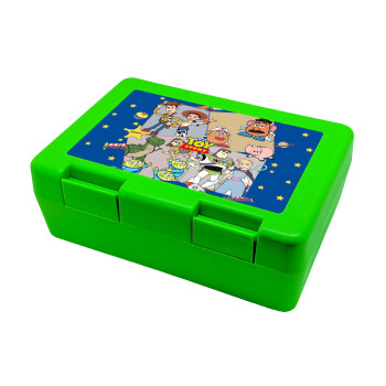 toystory characters, Παιδικό δοχείο κολατσιού ΠΡΑΣΙΝΟ 185x128x65mm (BPA free πλαστικό)