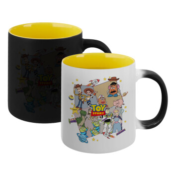 toystory characters, Κούπα Μαγική εσωτερικό κίτρινη, κεραμική 330ml που αλλάζει χρώμα με το ζεστό ρόφημα (1 τεμάχιο)