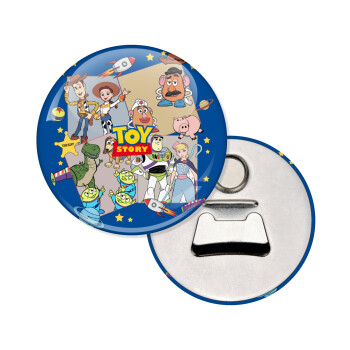 toystory characters, Μαγνητάκι και ανοιχτήρι μπύρας στρογγυλό διάστασης 5,9cm