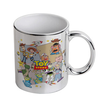 toystory characters, Mug ceramic, silver mirror, 330ml