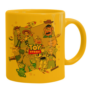 toystory characters, Ceramic coffee mug yellow, 330ml (1pcs)