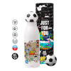Soccer Metal mug thermos, double wall, 550ml