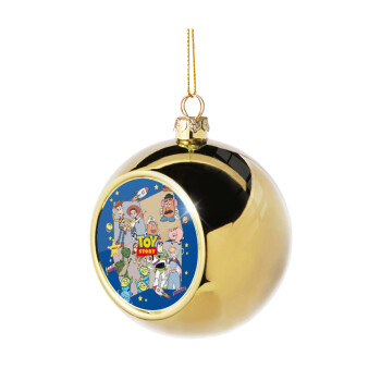 toystory characters, Χριστουγεννιάτικη μπάλα δένδρου Χρυσή 8cm