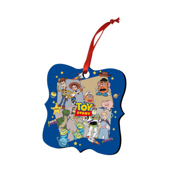 toystory characters, Στολίδι Χριστουγεννιάτικο στολίδι polygon ξύλινο 7.5cm