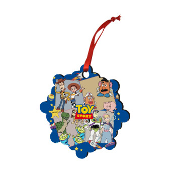 toystory characters, Χριστουγεννιάτικο στολίδι snowflake ξύλινο 7.5cm