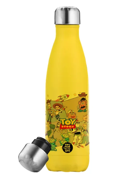 toystory characters — Yellow Stainless Steel Metallic Thermos, double-walled, 500ml