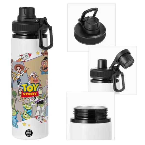 toystory characters — Μεταλλικό παγούρι νερού με καπάκι ασφαλείας, αλουμινίου 850ml