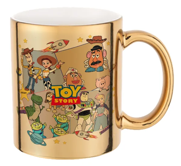 toystory characters — Mug ceramic, gold mirror, 330ml